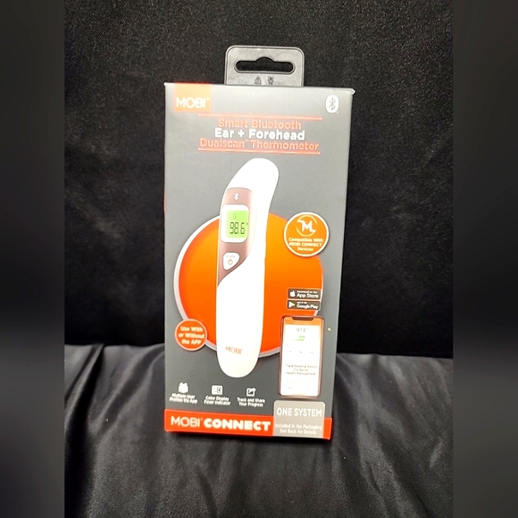 Mobi Connect Smart Bluetooth Ear & Forehead Dualscan Thermometer Track Progress - Picture 1 of 4